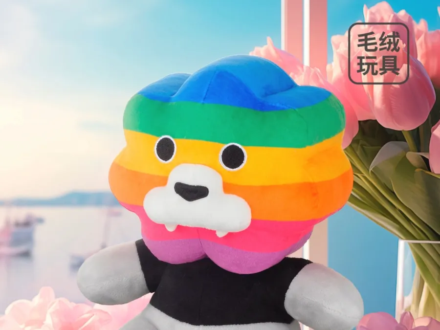 晴空走遠方，雨后看彩虹，彩虹獅花灣毛絨玩具