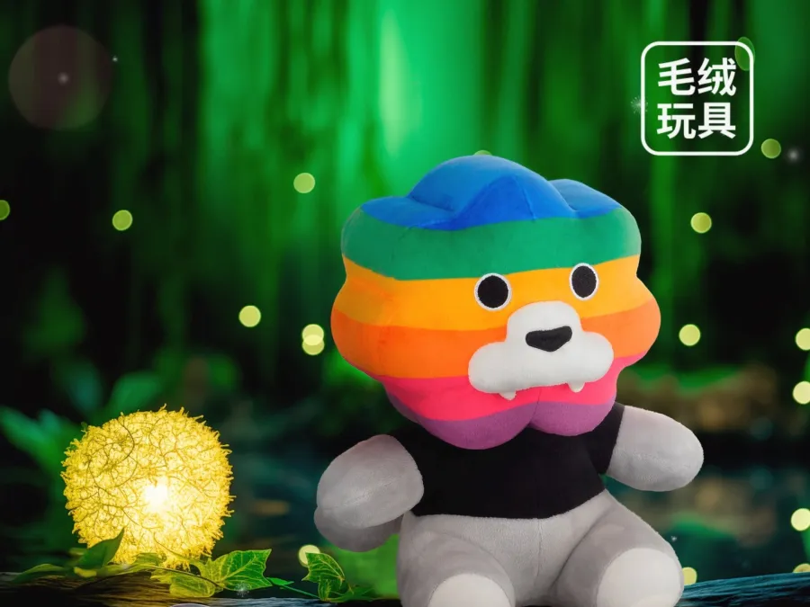 生活總是有風雨，但也總會有彩虹，彩虹獅花灣毛絨玩具