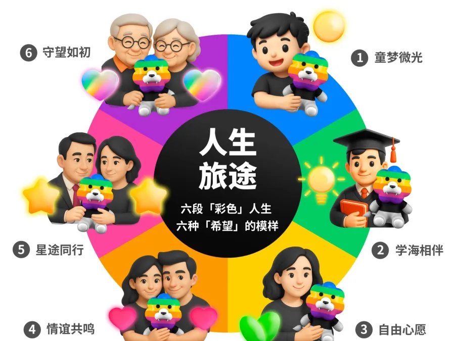  把「希望」设计成，能被你抱住的模样，「彩虹狮花湾」毛绒玩具