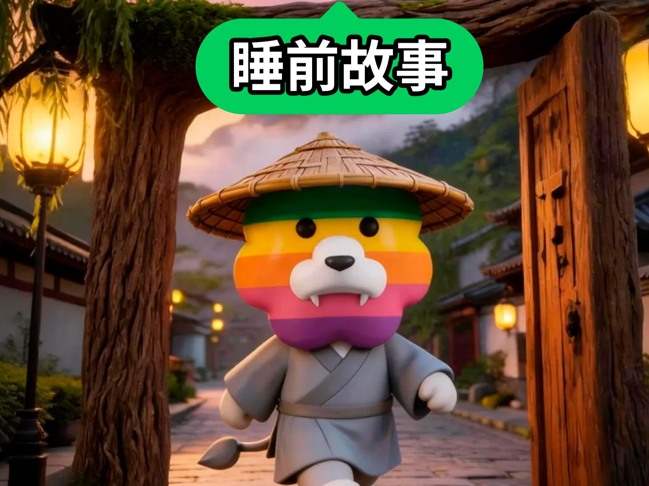 睡前故事：灯起于黄昏，等一段归途，「彩虹狮花湾」毛绒玩具