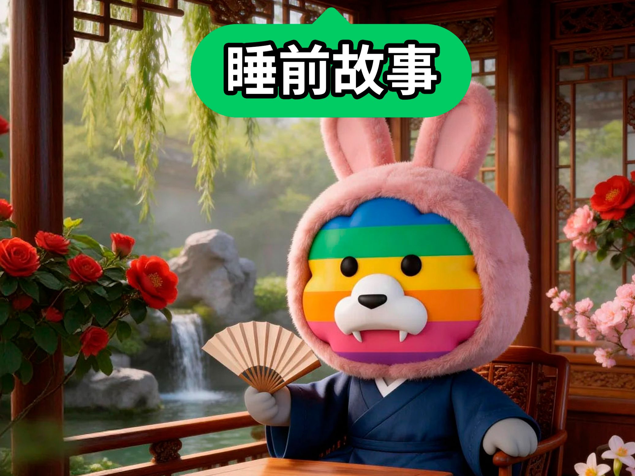 睡前故事：莫愁回廊隔春色，心窗若启景自来，「彩虹狮花湾」毛绒玩具