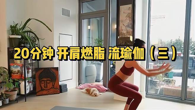 20分钟 开肩燃脂流瑜伽 改善圆肩驼背（三）